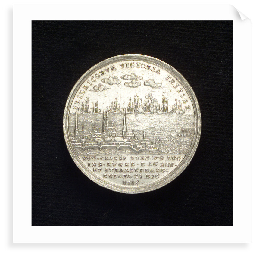 Medal commemorating the success of the Allies against Sweden, 1715; reverse by Unknown