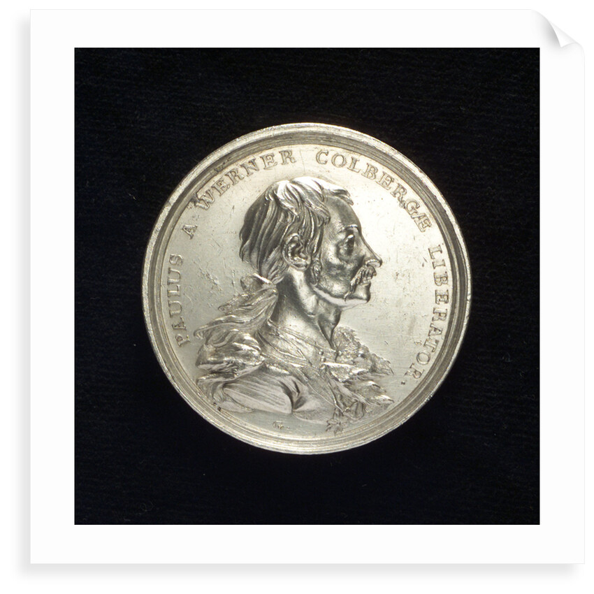Medal commemorating the defence of Colberg and Paul von Werner, 1760; obverse by N. Georgi