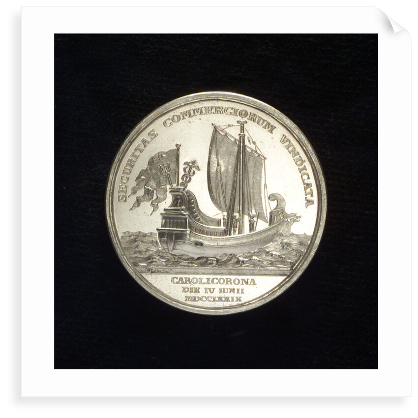 Medal commemorating the protection of sea trade; reverse by Gustav Ljungberger