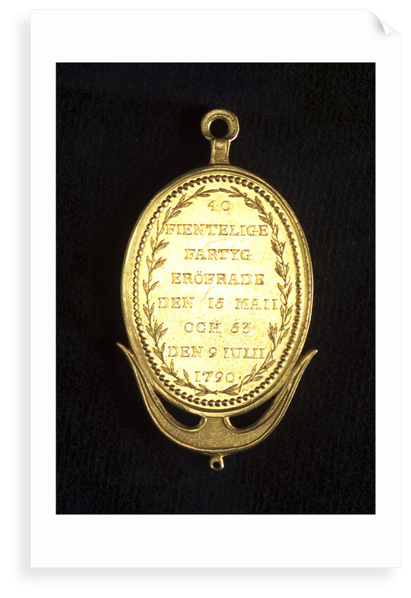 Naval reward medal commemorating the Battles of Svensksund and Friederickshamm, 1790; reverse by C.G. Fehrman