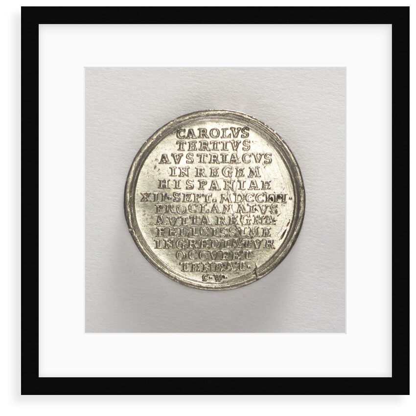 Counter commemorating the arrival of King Charles III in Portugal, 1703; reverse by C. Wermuth