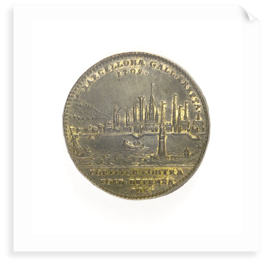 Counter commemorating the relief of Barcelona, 1706; reverse by J.G. Lauffer