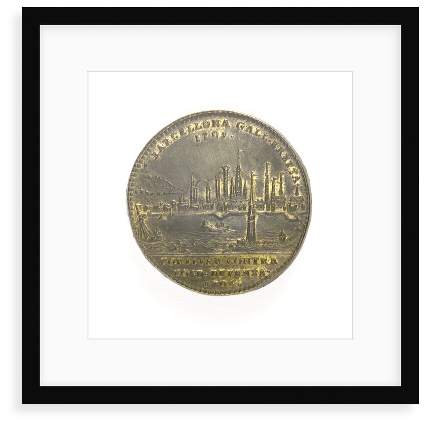 Counter commemorating the relief of Barcelona, 1706; reverse by J.G. Lauffer
