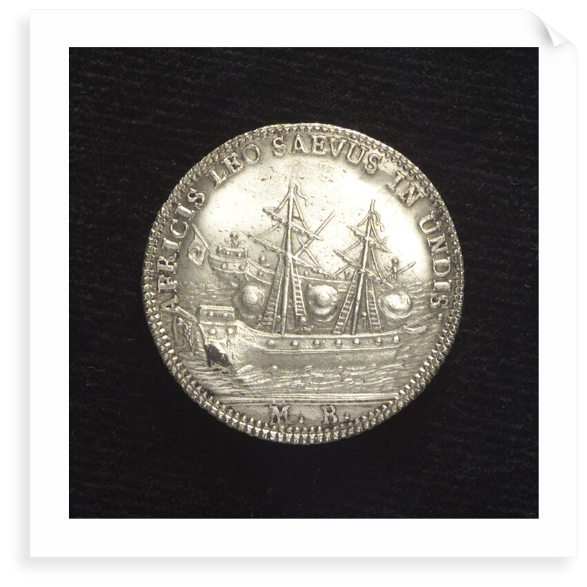Counter commemorating the victory over the pirates of Tunis, 1790; obverse by M. Badoreo
