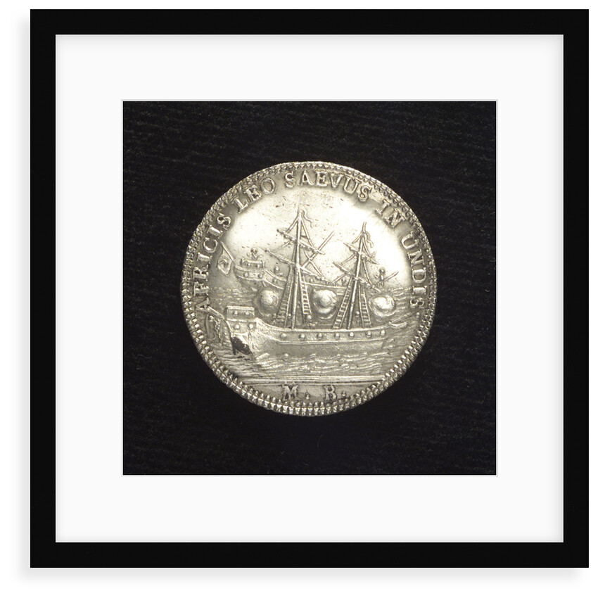 Counter commemorating the victory over the pirates of Tunis, 1790; obverse by M. Badoreo