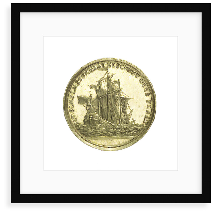 Counter commemorating the sinking of the 'Groenebosch', 1721; obverse by unknown