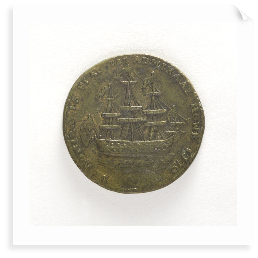 Counter commemorating Rhode Island relieved and evacuated, 1779; reverse by unknown