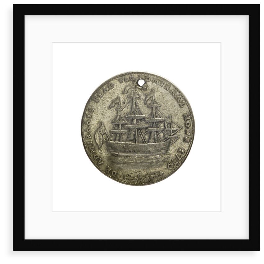 Counter commemorating Rhode Island relieved and evacuated, 1779; reverse by unknown