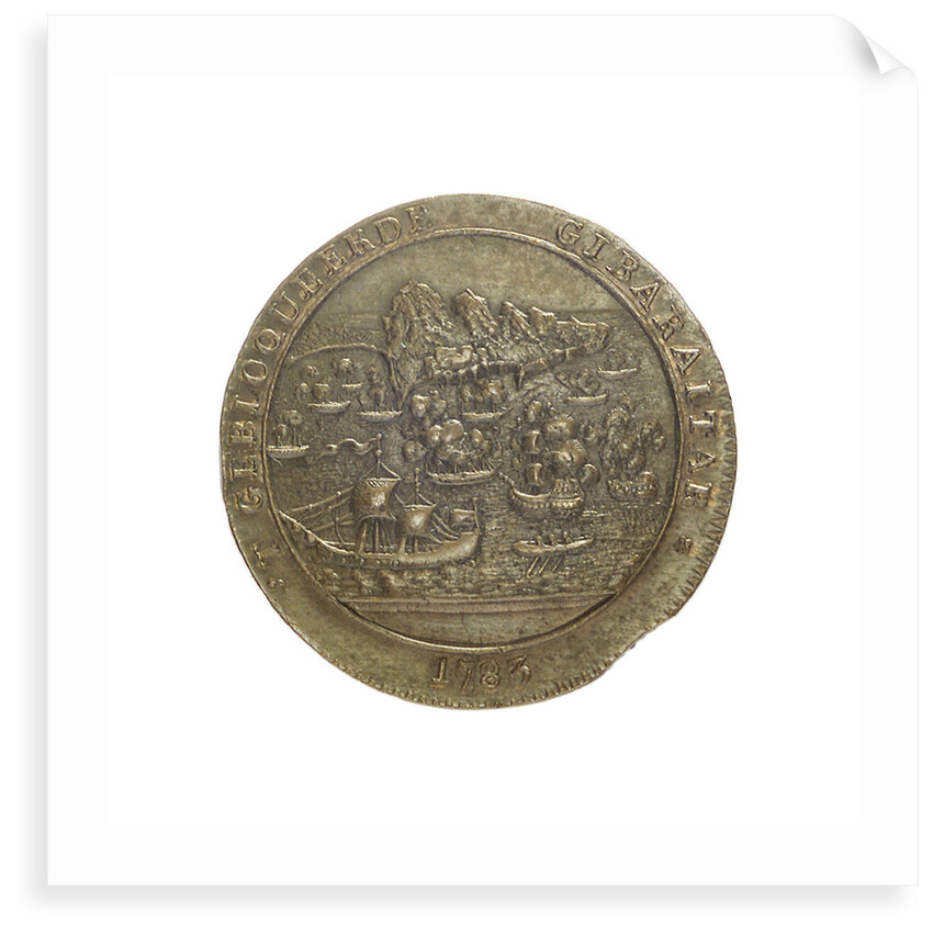 Counter commemorating the blockade of Gibraltar, 1783 and the loss of the 'Royal George', 1782; obverse by Unknown