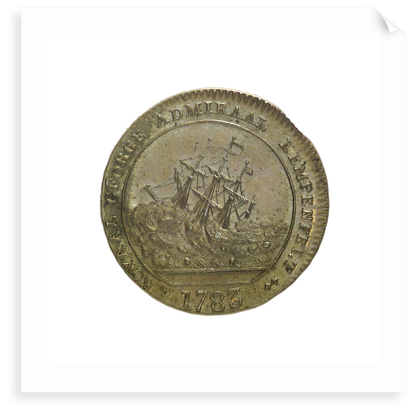 Counter commemorating the blockade of Gibraltar, 1783 and the loss of the 'Royal George', 1782; reverse by unknown