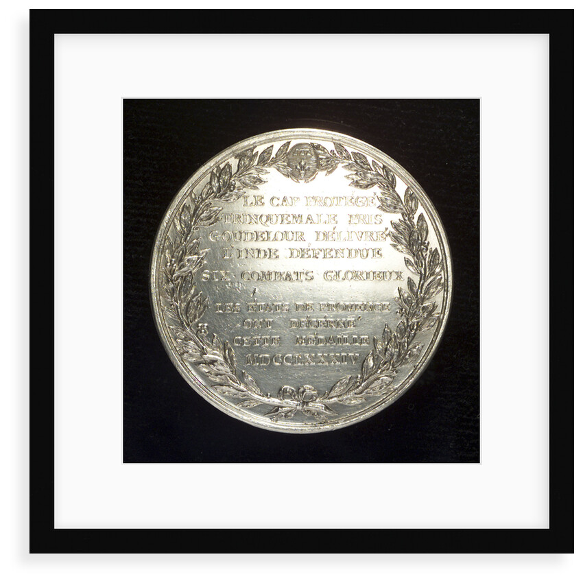 Medal commemorating Admiral Pierre André de Suffren Saint Tropez (1729-1788) by Augustin Dupr