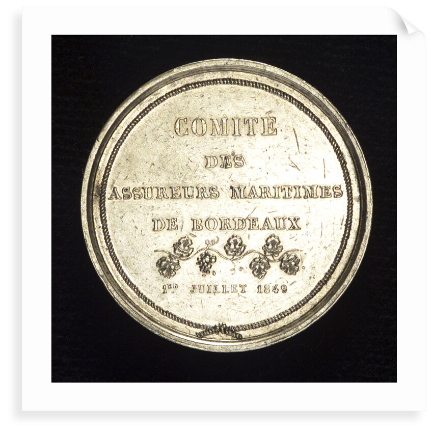 Medal commemorating the committee of Marine Insurers of Bordeaux; reverse by E. Rogat