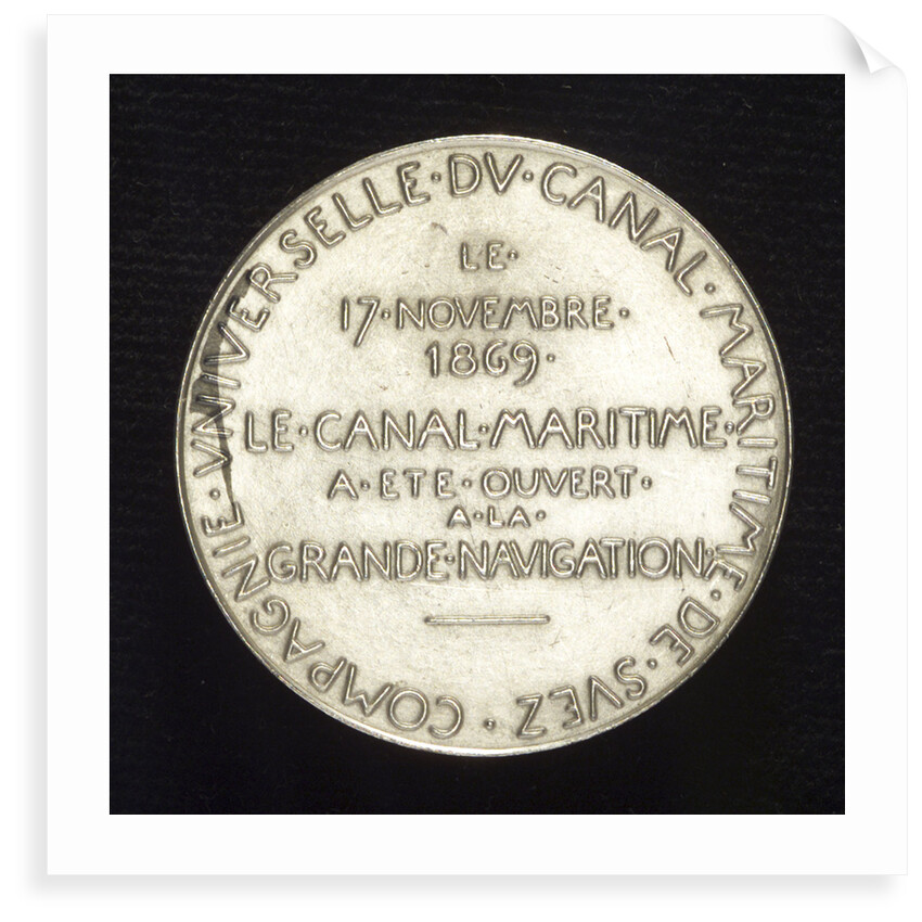 Medal commemorating the opening of the Suez Canal, 1869; reverse by O. Roty