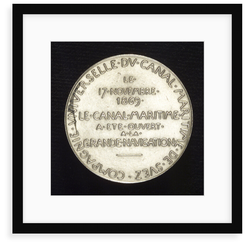 Medal commemorating the opening of the Suez Canal, 1869; reverse by O. Roty