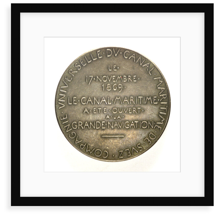 Medal commemorating the opening of the Suez Canal, 1869; reverse by O. Roty