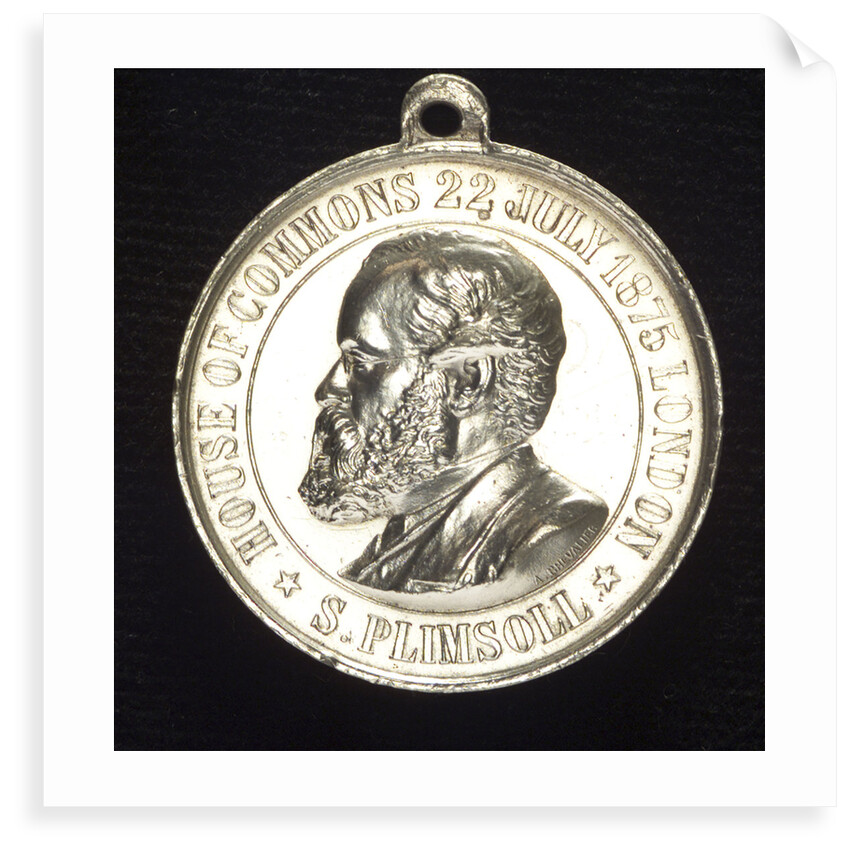 Medal commemorating Samuel Plimsoll (1824-1898) and the coffin-ships; obverse by A. Chevalier