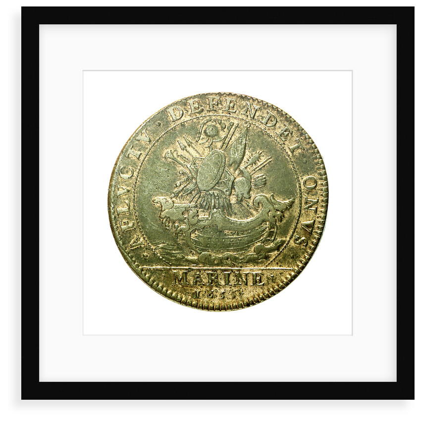 Counter commemorating the building of the thirty-eight gun ship 'Hercules', 1655; reverse by unknown