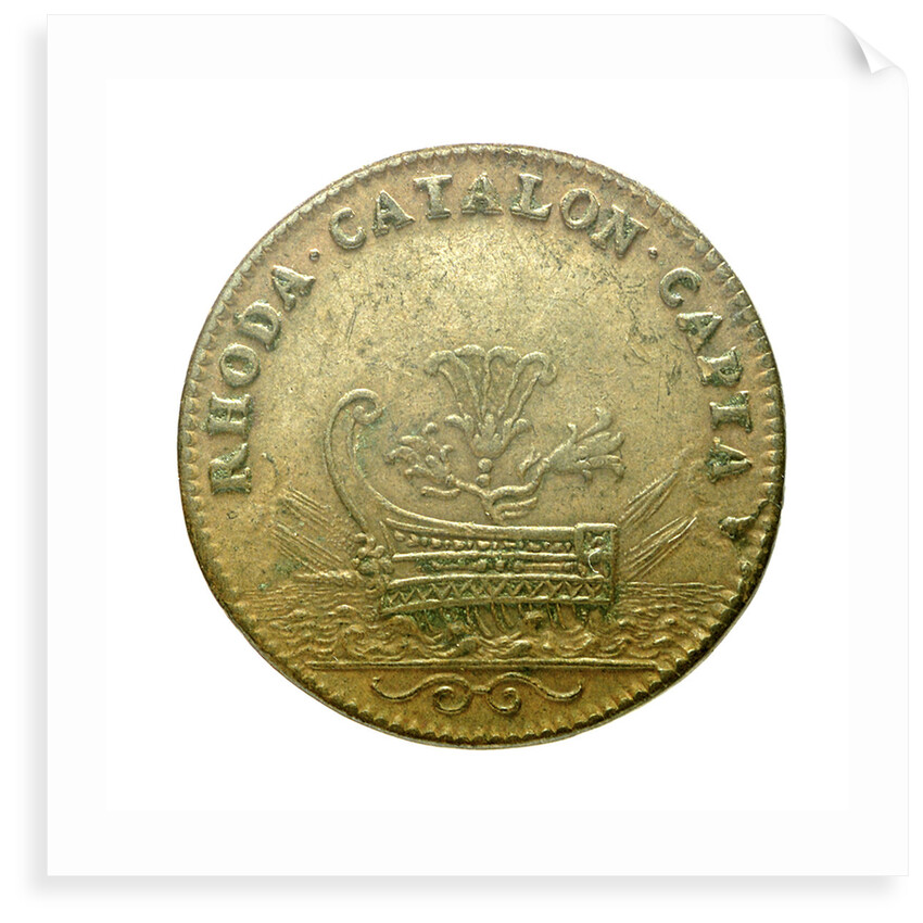 Counter commemorating the second capture of Rosas, 1693; reverse by unknown