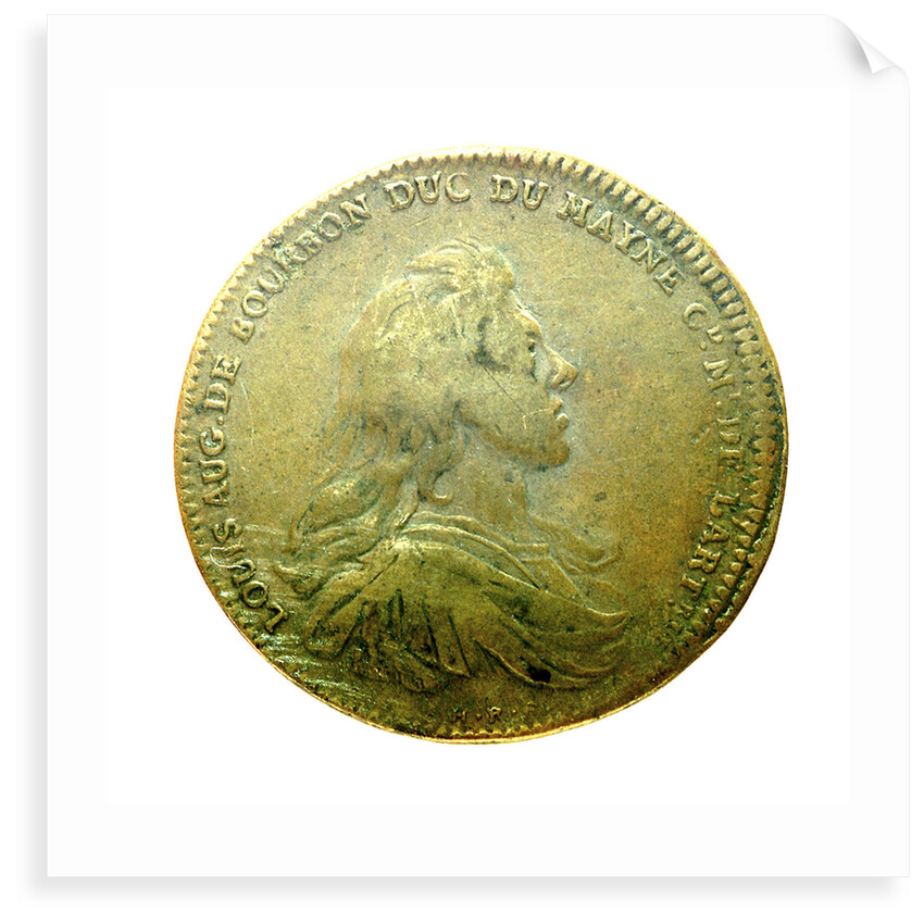Counter commemorating Louis A. de Bourbon, Duc du Maine, Grandmaster of Artillery; reverse by H. Roussel