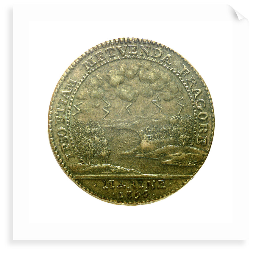 Counter commemorating the British bombardment of St Malo, 1696; reverse by H.