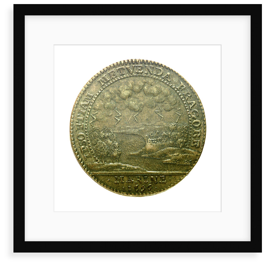 Counter commemorating the British bombardment of St Malo, 1696; reverse by H.