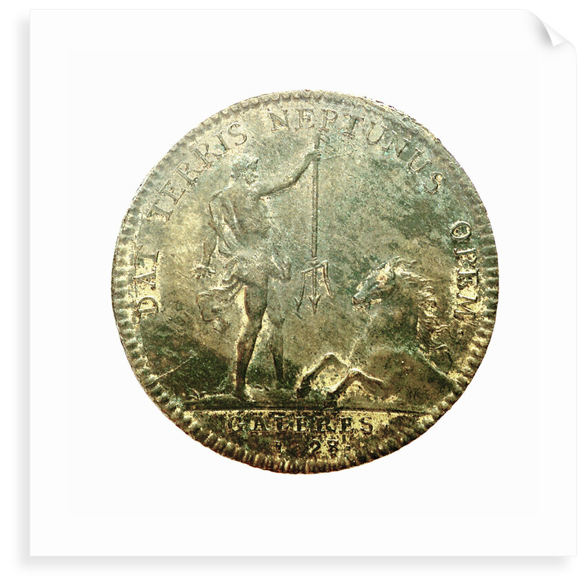 Counter commemorating the bombardment of Barcelona, 1698; reverse by H.