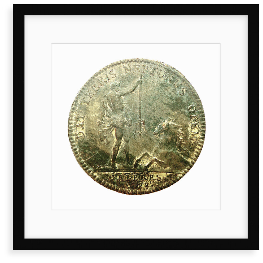 Counter commemorating the bombardment of Barcelona, 1698; reverse by H.