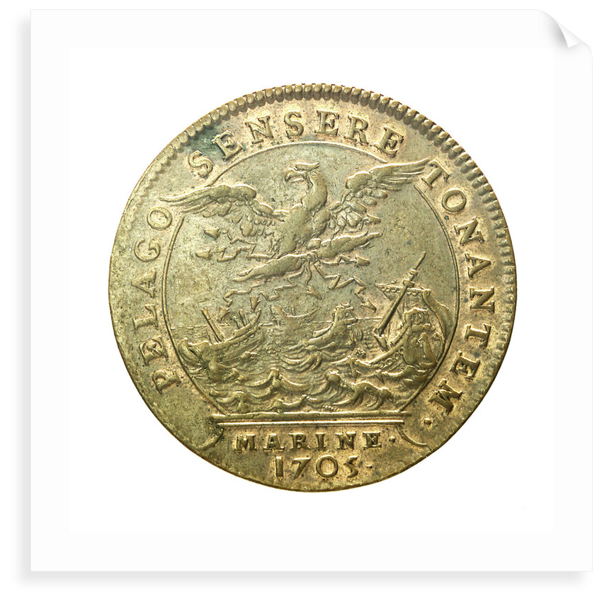 Counter commemorating the Battle of Malaga, 1704; reverse by H. Roussel