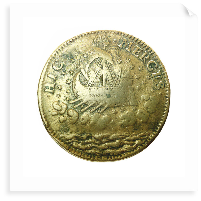 Commemorative counter bearing the legend 'HIC MERCES HIC LABOR'; obverse by unknown