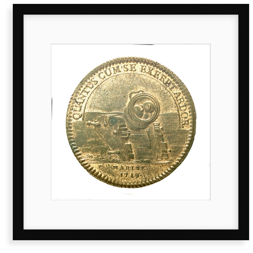Counter commemorating the new naval gun; reverse by unknown