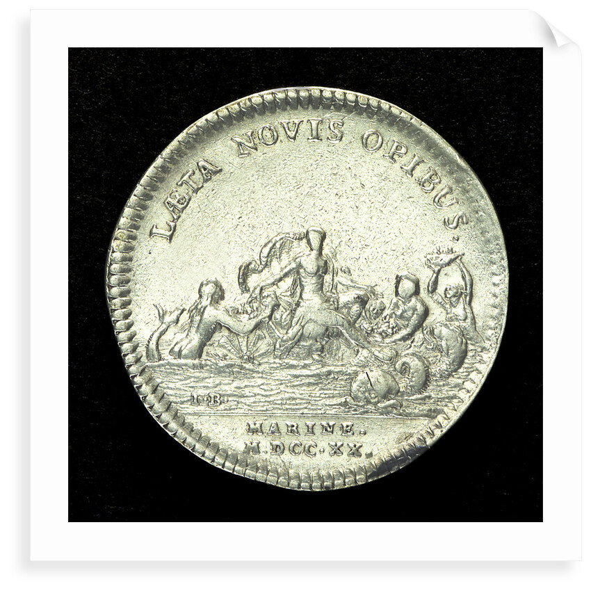 Counter commemorating the opening up of wealthy mines in Louisiana as proposed by Law the banker; reverse by J.C. Roettier