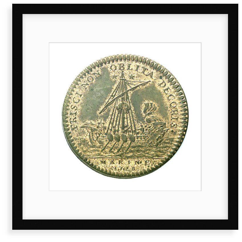 Counter commemorating Cardinal Fleury's neglect of the navy; reverse by H. Roussel