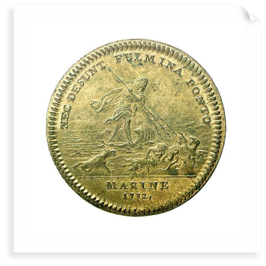 Counter commemorating the defeat of the Corsairs of Barbary by Admiral Duguay-Trouin, 1732; reverse by H. Roussel