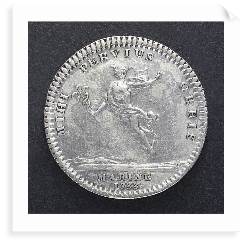 Counter commemorating the cruise to Newfoundland, 1733; reverse by H. Roussel