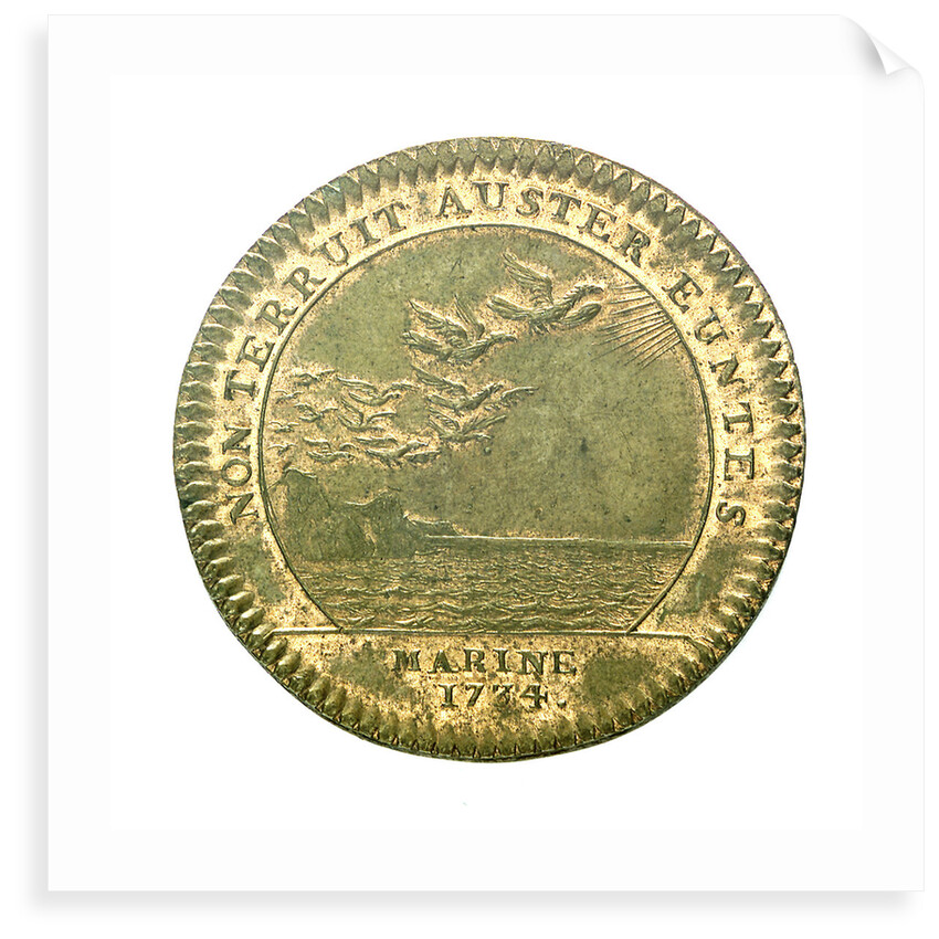 Counter commemorating the fitting out of a squadron under Admiral René Duguay-Trouin (1673-1736) by H. Roussel