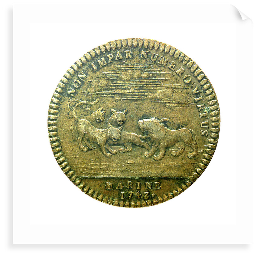 Counter commemorating the war with England, Austria and the Netherlands; reverse by J.C. Roettier