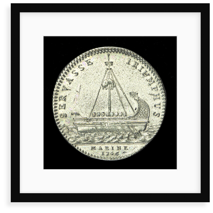 Counter commemorating the landing of the Young Pretender in Scotland, 1746; reverse by J.C. Roettier