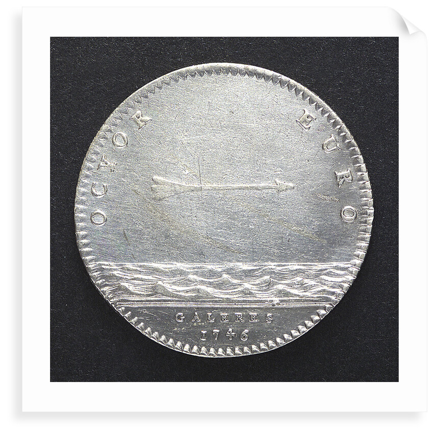 Counter commemorating four galleys being fitted out; reverse by F.M.