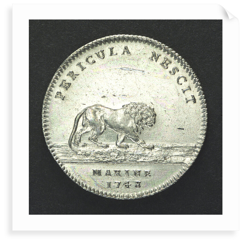 Counter commemorating the Battle of Cape Finisterre, 1747; reverse by F. Marteau