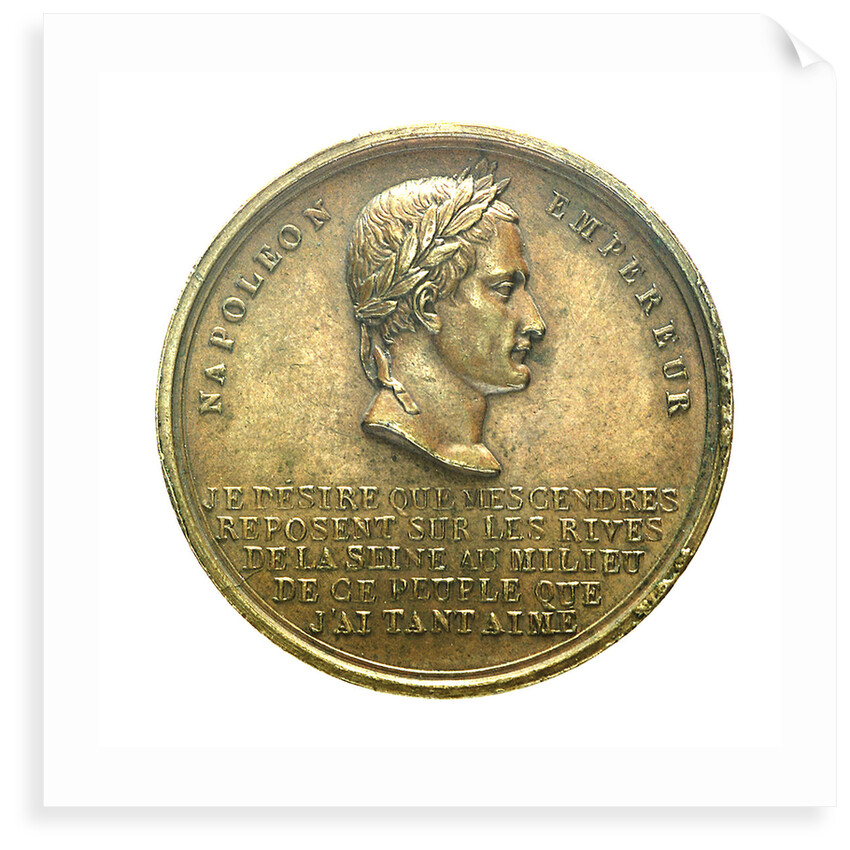 Counter commemorating the translation of the body of Napoleon I, 1840; obverse by J.P. Montagny