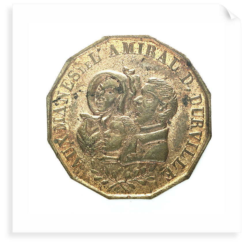 Counter commemorating Admiral Jules Sebastien César Dumont d'Urville (1790-1840) by unknown