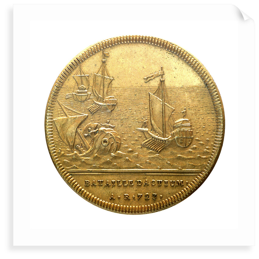 Counter commemorating the Battle of Actium BC31; reverse by J. Dassier