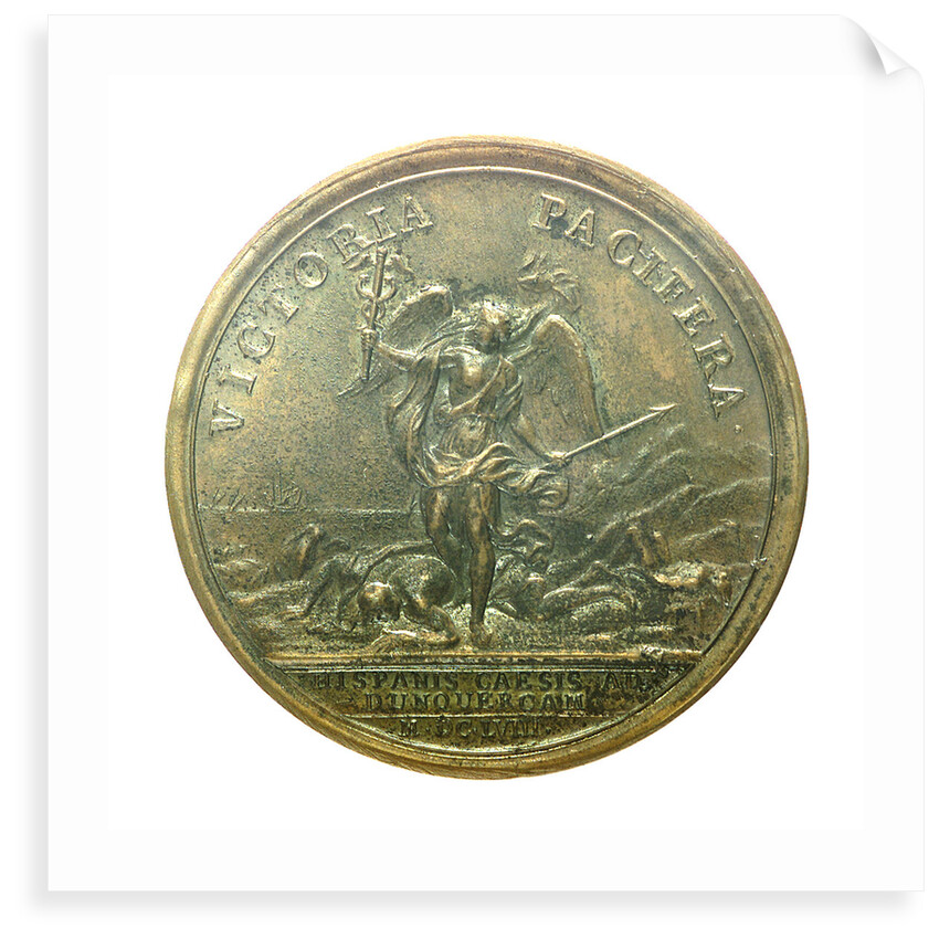 Medal commemorating the Spanish defeat at Dunkirk, 1658; reverse by J. Mauger