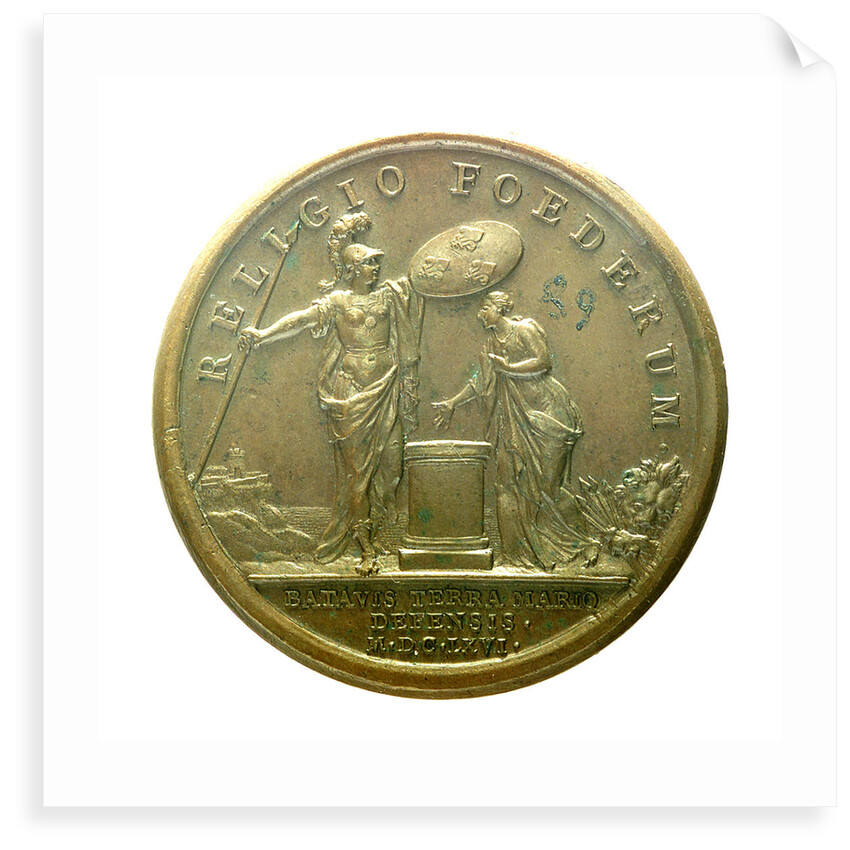 Medal commemorating the alliance of France and Holland, 1666; reverse by J. Mauger