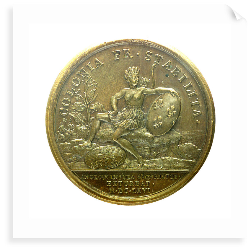 Medal commemorating the capture of St Christopher, 1666; reverse by J. Mauger