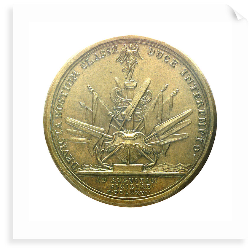 Medal commemorating the defeat of the Dutch and Spanish fleets at Catania, 1676; reverse by J. Mauger