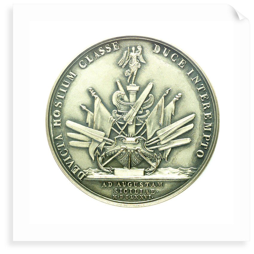 Medal commemorating the defeat of the Dutch and Spanish fleets at Catania, 1676; reverse by J. Mauger
