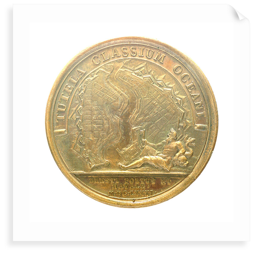 Medal commemorating Brest being made a naval base; reverse by J. Mauger