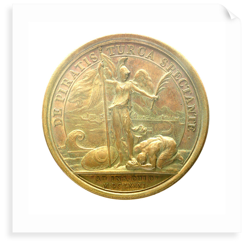 Medal commemorating the Tripoli pirates defeated at Chios, 1681; reverse by J. Mauger