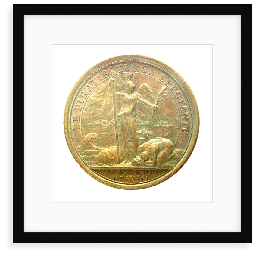 Medal commemorating the Tripoli pirates defeated at Chios, 1681; reverse by J. Mauger